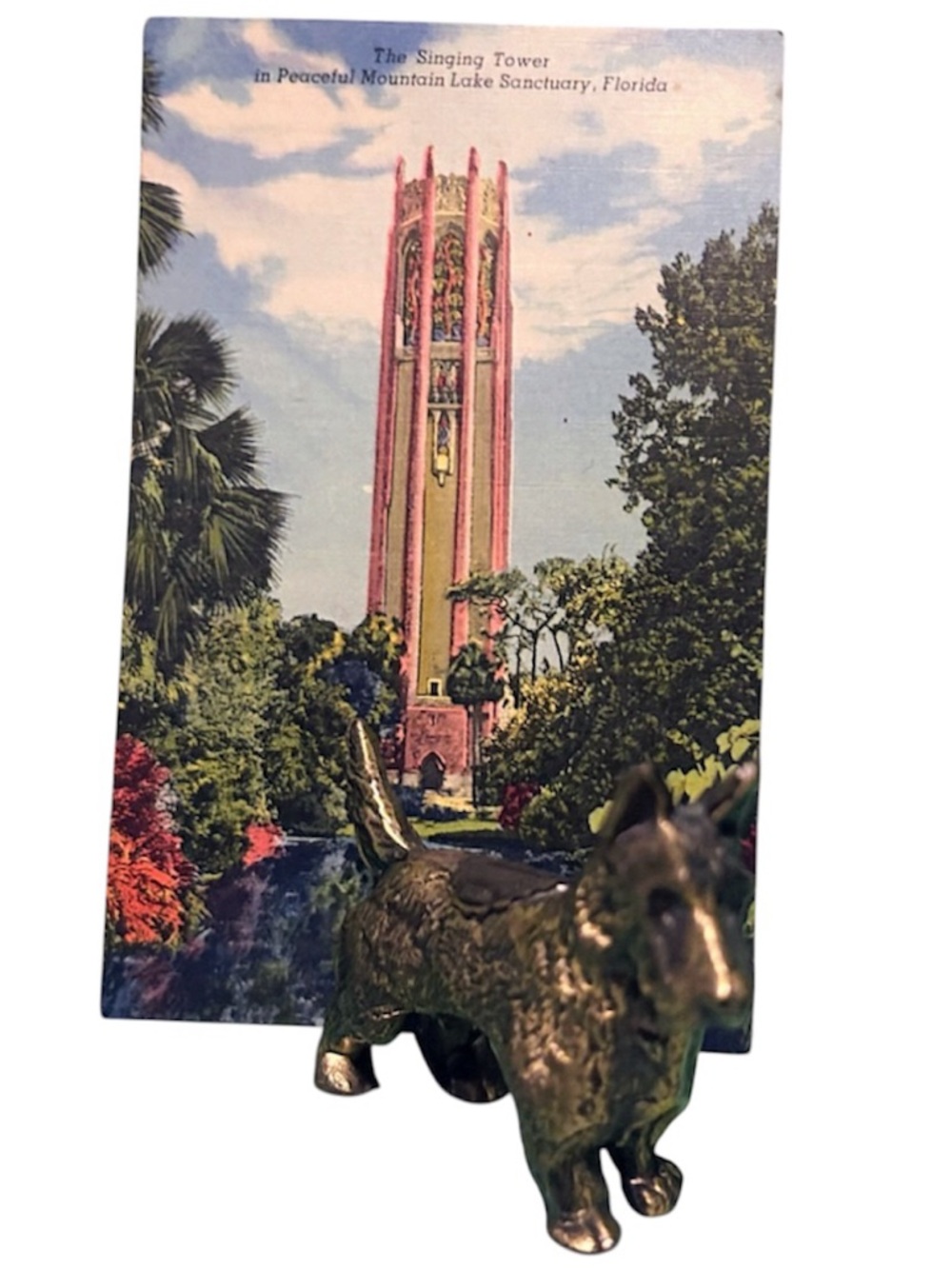 Vintage Bok Tower Gardens Singing Tower Metal Pewter Scotty Dog Scottish Terrier